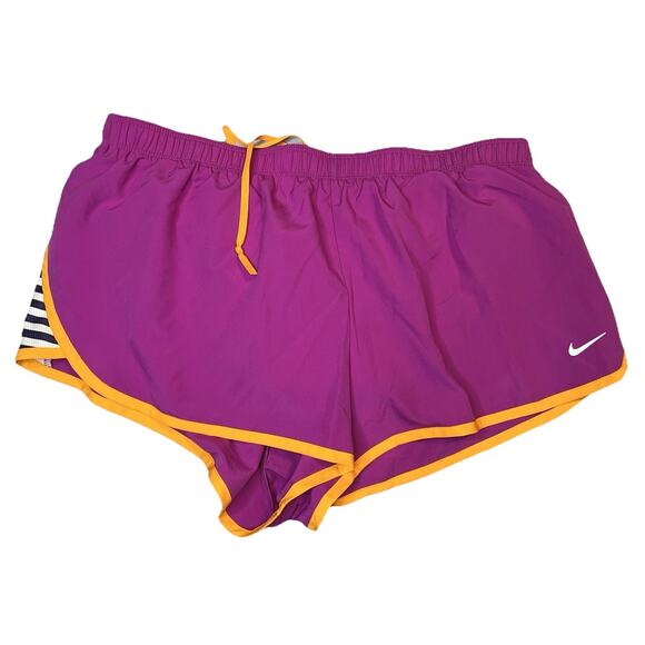 Women’s Nike Dri-Fit Bright Purple And Orange Shorts Size L - Picture 1 of 6